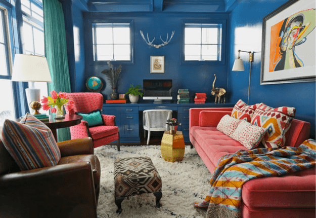 colorful-eclectic-living-room-with-pantone-dusty-cedar-upholstery-faded-red-min