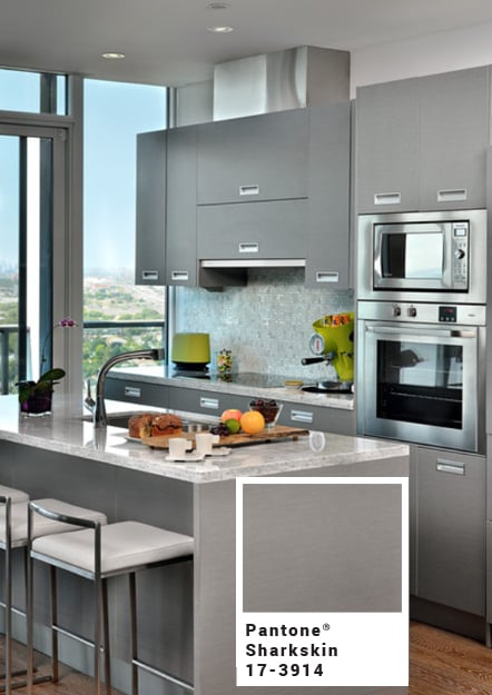 modern-kitchen-with-gunmetal-gray-cabinets-pantone-sharkskin-with-square