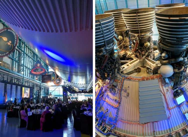 Images of Saturn V and the gala