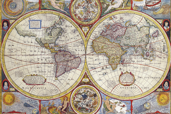 world globe map flat