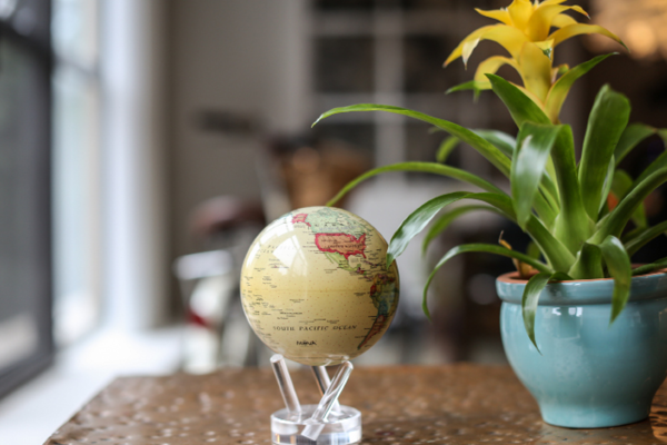 political map yellow mova globe with nature