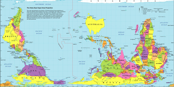 Southern Hemisphere-focused map